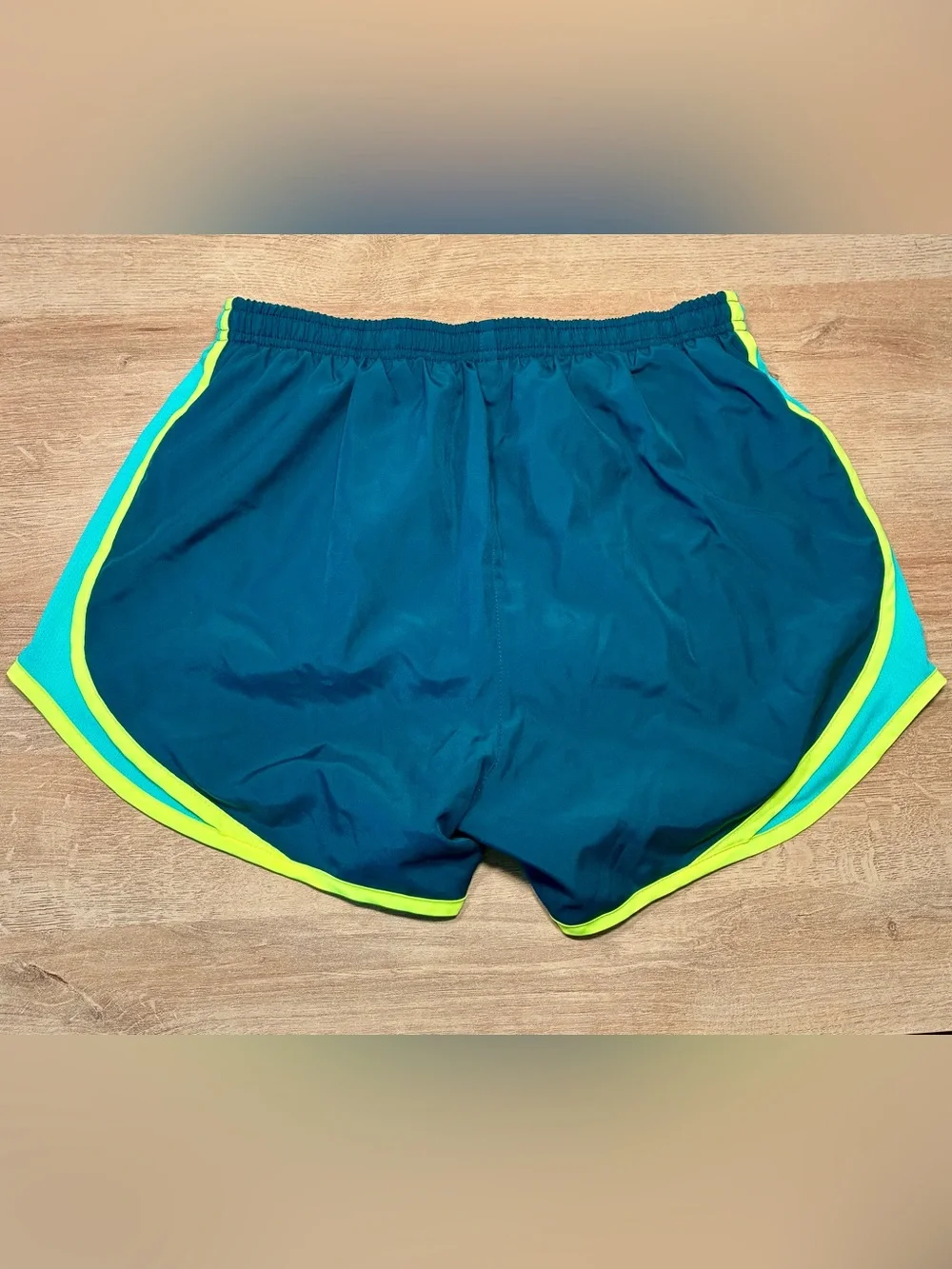 Nike Women’s Dri-Fit Size: Small Running Shorts Teal Blue/ Neon